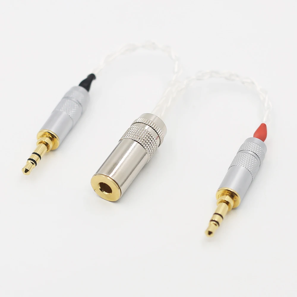 Cable Hifi chapado en plata de 2x3,5mm macho a hembra equilibrada de 4,4mm para reproductor de Pono de PHA-3, 1 unidad