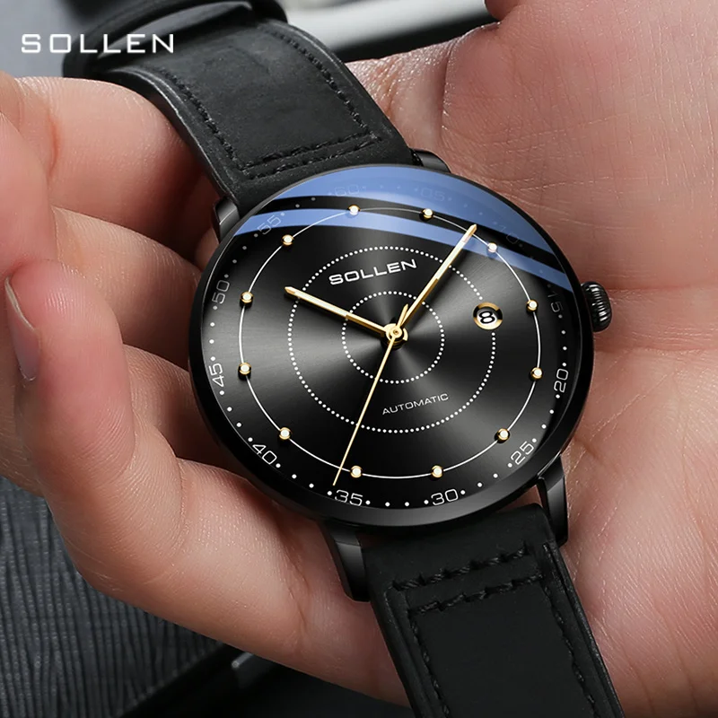 Switzerland Luxury Brand SOLLEN Japan MIYOTA Automatic Mechanical Men‘s Watches Sapphire Waterproof Luminous Steel Watch SL312