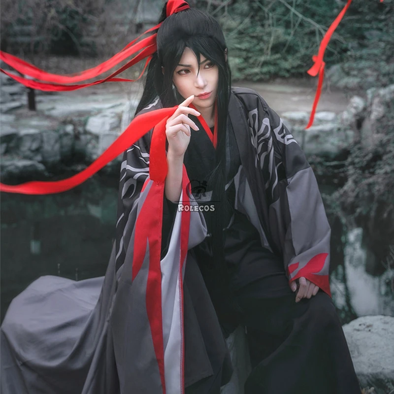 ROLECOS Wei Wuxian Cosplay Costume Yiling Patriarch Ver Wei Wuxian Mo Xuanyu Cosplay Costume Mo Dao Zu Shi Costume Men Full Set