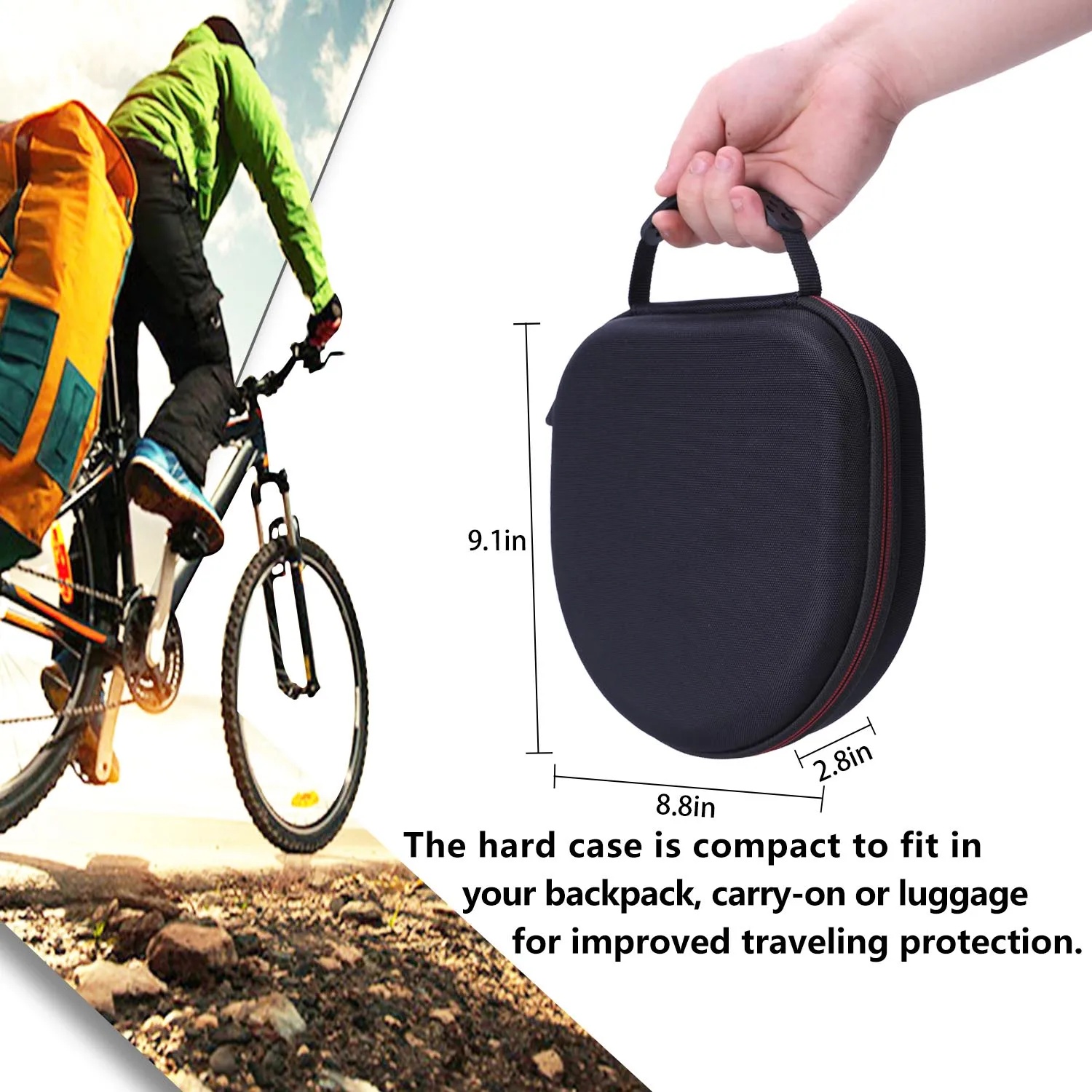 LTGEM Black EVA Hard Case for Anker Soundcore Life Q20& Q30 Headphones