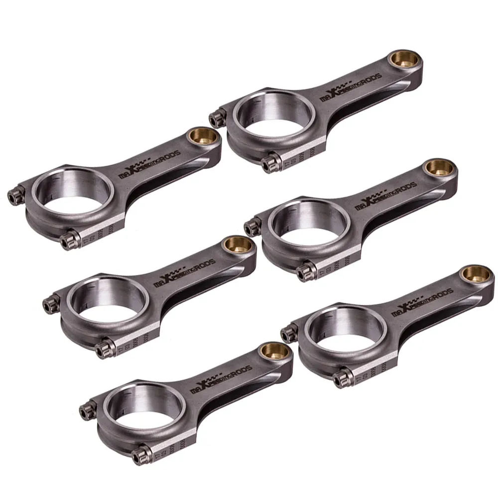 H-Beam Connecting Rods + Bolts For Alfa Romeo GTV6 75 2.5 3.0 V6 4340 EN24 131.1mm  Bielle Pleuel Cranks Shot peen Warranty TUV