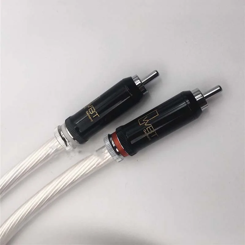 

Hifi 5N OCC Copper Silver Plated RCA to RCA Cable RCA plug to rca Male audio Cable/balance Cable