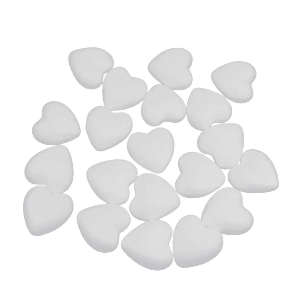 20Pcs 6cm Polystyrene Styrofoam Foam Ball White Craft Heart-shaped For DIY Christmas Party Decoration Supplies Gifts