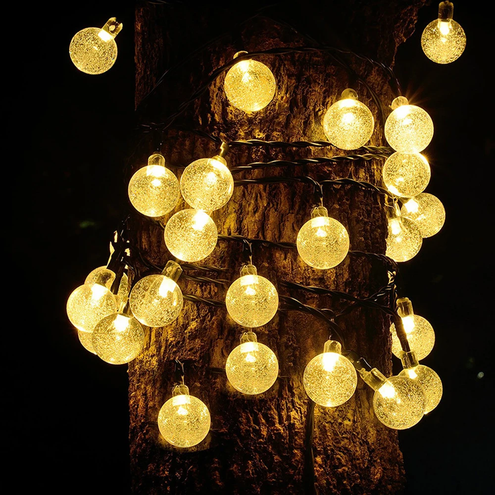 3M 6M 11M Crystal ball LED String Fairy Lights USB/Battery Powered Waterproof Holiday Garland Lights For Outdoor Christmas