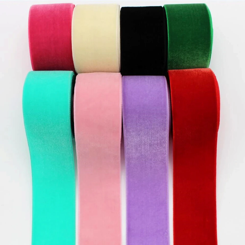 

10 /25 Yards 3MM/6MM/9MM/16MM/19MM/25MM/38MM Velvet Ribbons Christmas Hair Bows DIY Crafts Handmade Accessories Gift Packing