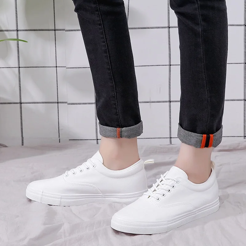 Canvas Shoes Men Cloth Footwear Breathable Mens Casual Shoes Fashion Cool Young Man Street Shoes Black White KA3762