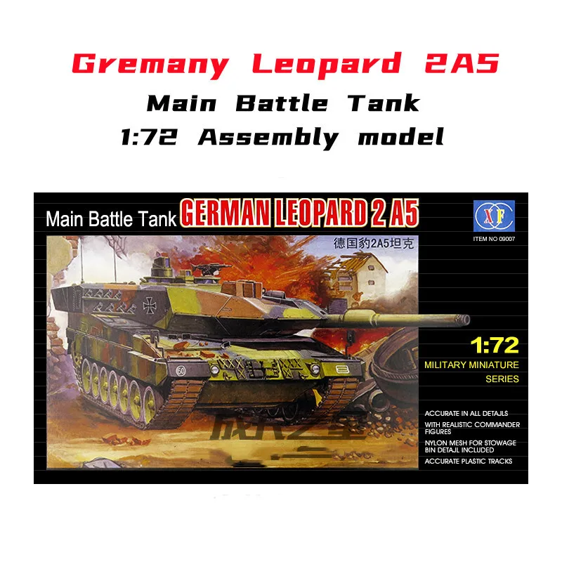 1/72 Leopard 2A5 Tank Model German Army Main Battle Panzer Assembly Chariot Model DIY Toy