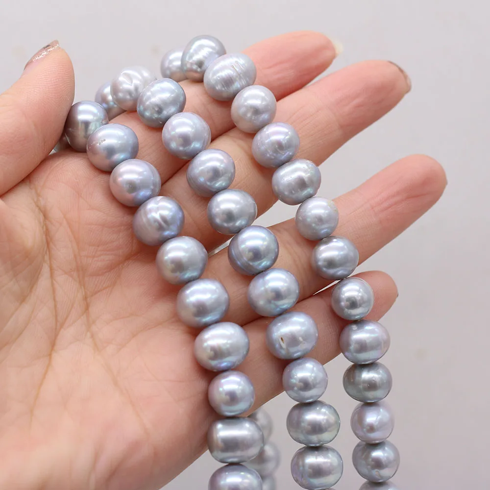 Gray Natural Fresh Water Punch Pearl Beads 10-11mm DIY for Jewelry Making Necklaces Accessories Bracelet Earrings Gift 36cm