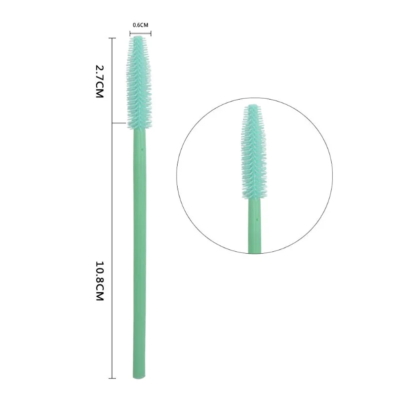 50 stücke Einweg Silikon Wimpern Pinsel Spoolies Mascara Zauberstäbe Kämme Stick Stirn Pinsel Wimpern Verlängerung Make-Up Kosmetische Werkzeuge – Detail 5