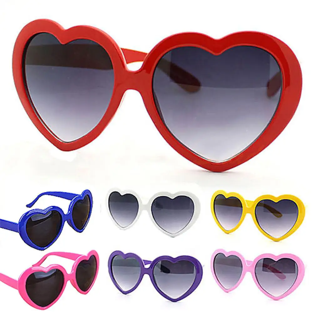 Amor coração forma óculos de sol para homens e mulheres, óculos engraçados, moda verão, presente