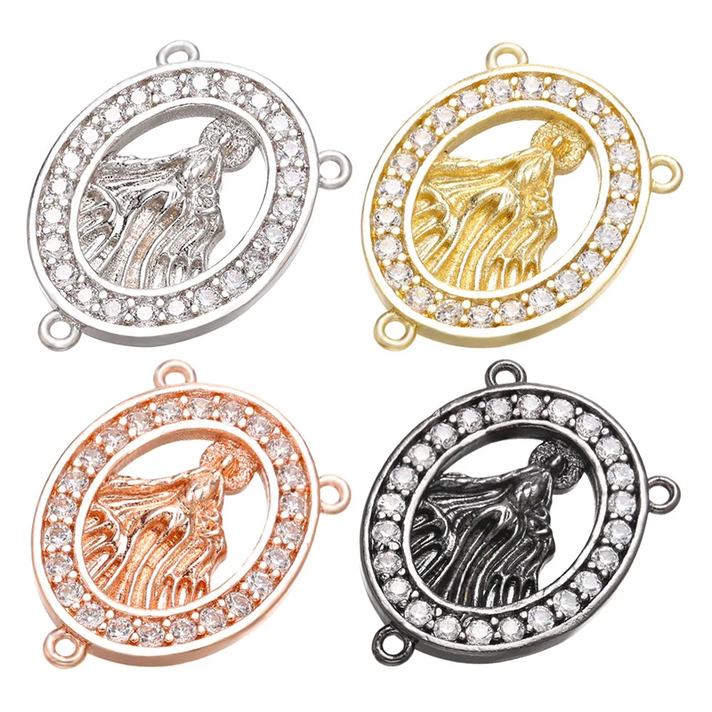 ZUHKOU 16x22mm Delicate crystal statue necklace pendant Connector for women DIY necklace jewelry Accessories making model: VD658