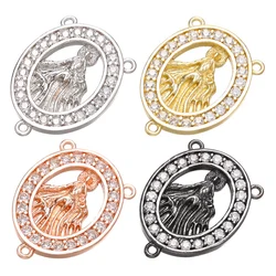 ZUHKOU 16x22mm Delicate crystal statue necklace pendant Connector for women DIY necklace jewelry Accessories making model: VD658