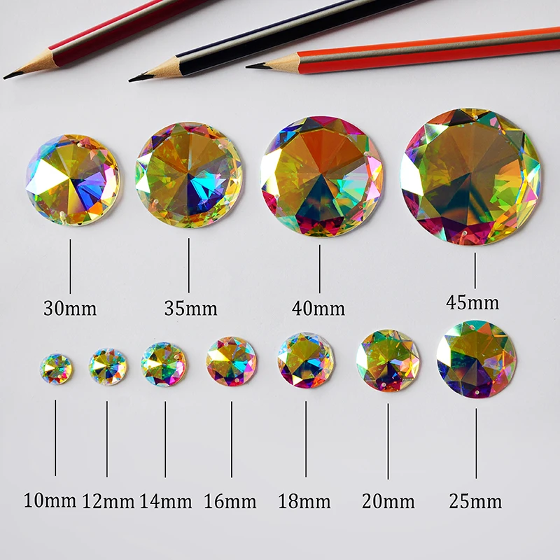 Kristallglas AB Spiegel Flatback Strasssteine zum Aufnähen, Runde Rivoli XIRIUS Strass für Kleidungs- und Schmuckdekorationen – Detail 7