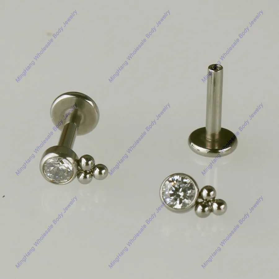 

16G Internal Thread Ear Cartilage Helix Tragus Stud And 316L Surgical Steel Labret Lip Piercing Body Jewelry