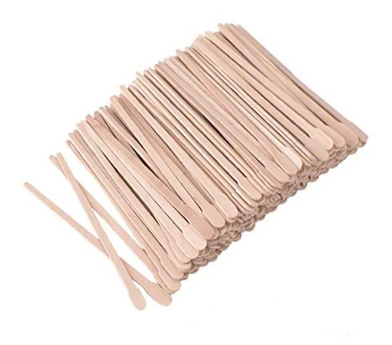 100pcs Disposable Wooden Waxing Stick Wax Bean Wiping Wax Tool Disposable Hair Removal Beauty Bar Body Beauty Tool