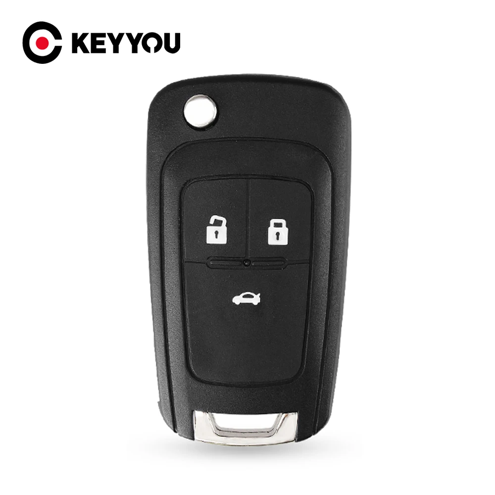 

KEYYOU Durable 3 Buttons Remote Key Case For Chevrolet Cruze 2010 2011 Aveo Epica Impala Camar Flip Folding Key Fob HU100 Uncut