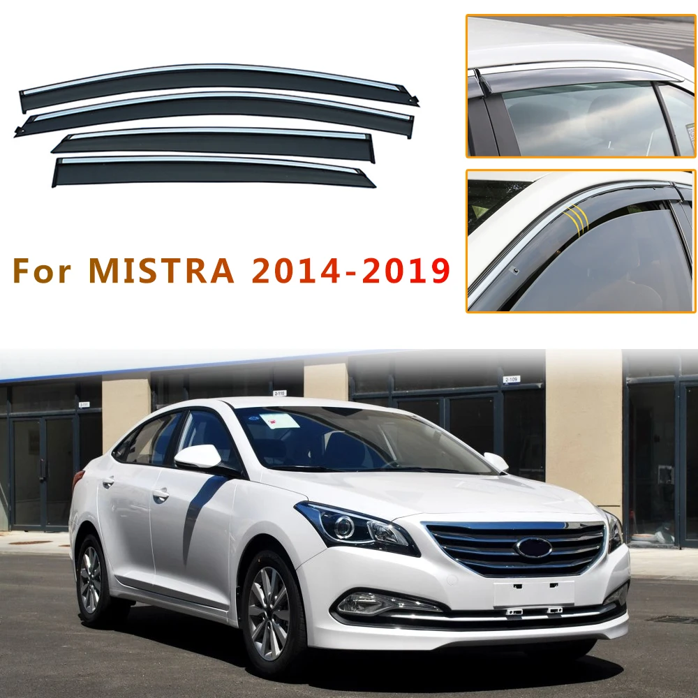 Window Visor For Hyundai MISTRA 2014-2018 Smoke Car Window visor Car Sun Rain Guard Wind Deflectors Accessories 4Pcs Auto parts