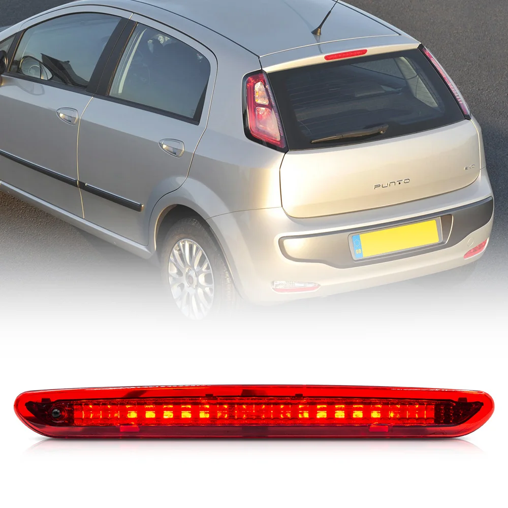 

Red Lens LED 3rd Third Brake Light Rear high mount Stop Lamp For Fiat Abarth Punto Evo Grande Punto 2008 2009 2010 2011 2012