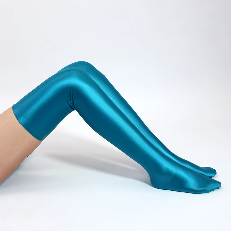 DROZENO Solid High Socks Sexy Shiny Socks.Medias .Calcetín de baile en barra hasta la rodilla, Medias Sexy para club nocturno