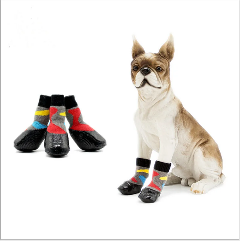 4 Pcs Set Small Large Dog Socks Waterproof Pet Outdoor Socks Shoes Super Quality Outdoor Training Anti Skid Shoes Easy To Clean