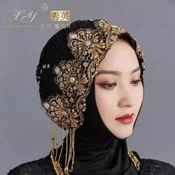 2023 fashion diamonds shawls tassel Muslim women instant hijab Cap Lady Girl Party Birthday Wedding Present Headwrap