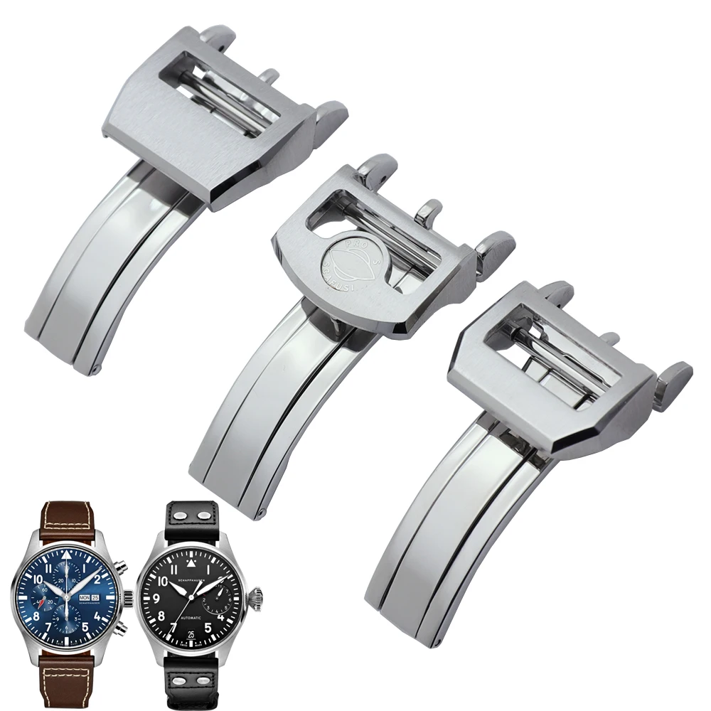 18mm Quality Stainless Steel Deployment Folding Clasp for IWC Mark LE PETIT PRINCE Big PILOT Spitfire Timezon Portuguese Bracele