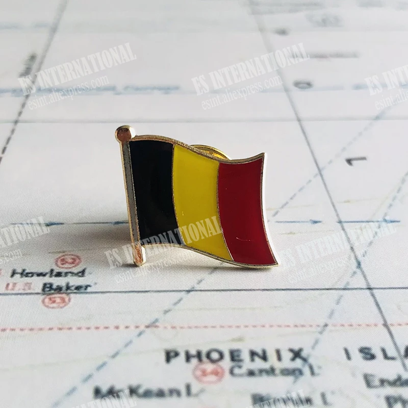 Belgio bandiera nazionale ricamo patch distintivo scudo forma quadrata Pin un Set sulla decorazione dello zaino del braccialetto di stoffa