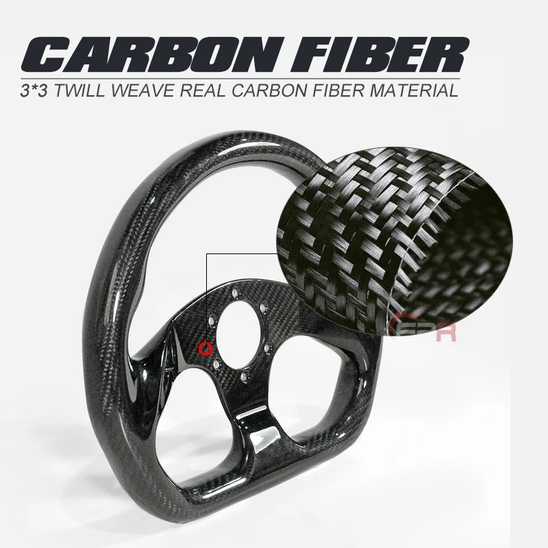 

Universal Fit Dry Carbon Fiber Flat Type Steering Wheel (320mm diamete,6 bolts 70mm PCD) Fibre Inner Drift Kit For EVO BRZ Civic