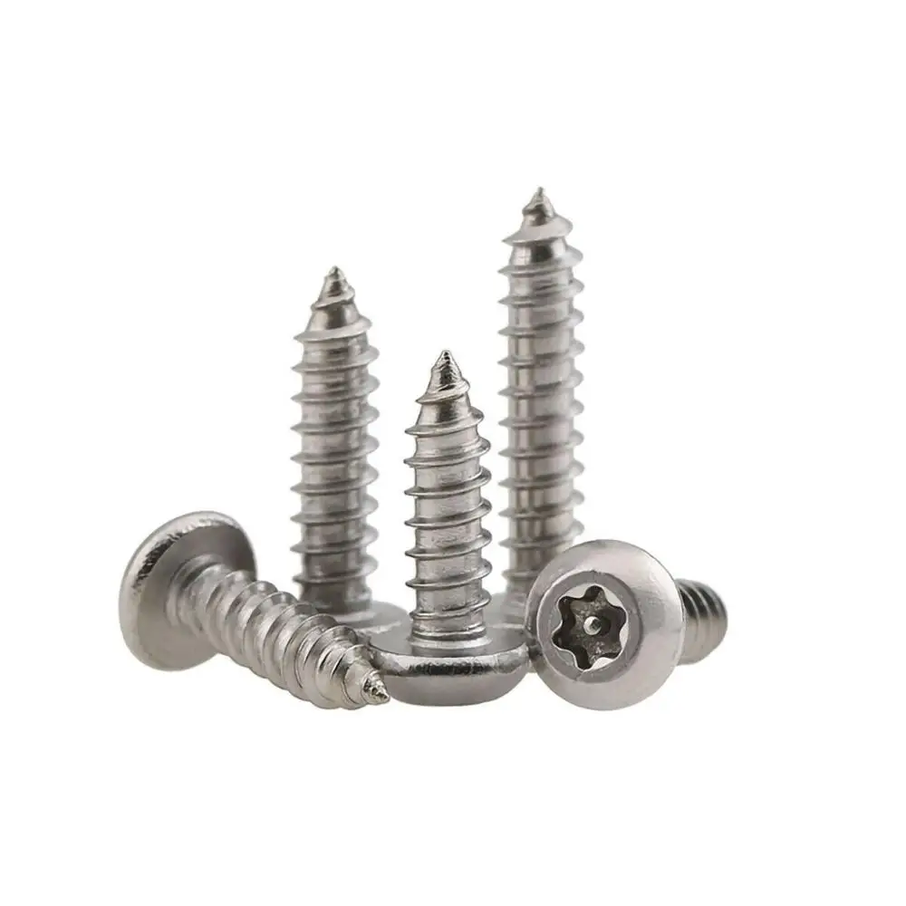 

M2.9 M3.5 -M4.8 Torx Round Pan Head With Pin Anti Theft Security Self Tapping Wood Screws Six Lobe Bolts 304 A2 Stainless Steel