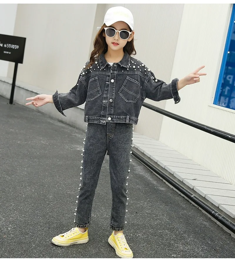 

Toddler Girl Outfits Children Clothing 2-Piece Set 4-14 Years Old Spring and Autumn New Style Denim Suit Kids Clothing