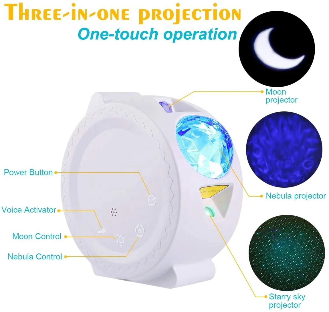 Dropshipping Starry Moon and Stars Wifi Sky baby star Moon LED Smart Night Light Projector