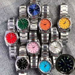 BLIGER 36MM/39MM PT5000 NH35A Automatic Men Watch Glide Lock Blue/Orange/Blue Dial Stainless steel Polished Strap