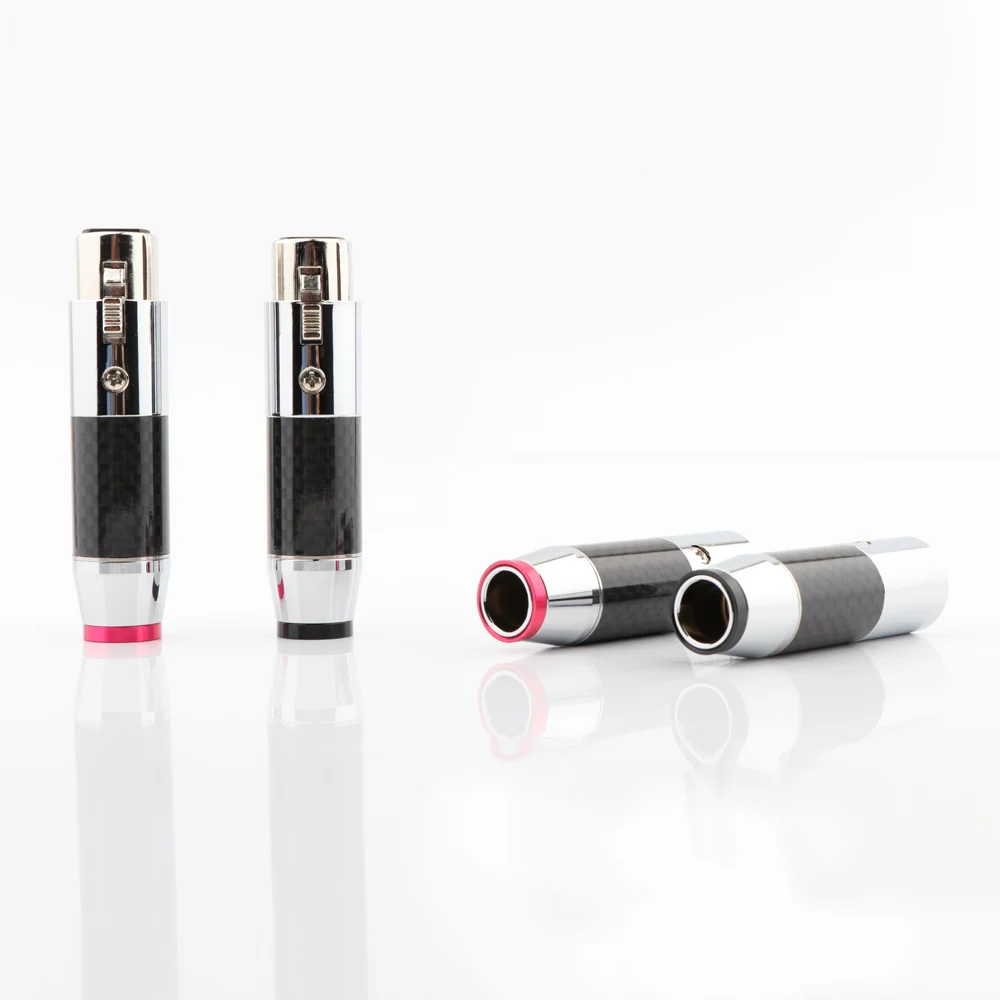 Hallo-end XLR Stecker Silber Überzogene Carbon Faser Audio XLR Stecker Weibliche Stecker Für 11mm DIY Interconnect kabel – Detail 8