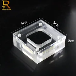 Clear Acrylic Wedding Jewelry Loose Diamond Display Case Tray Gem Rhinestone Gemstone Holder Show Contanier Square Box 5*5*2cm