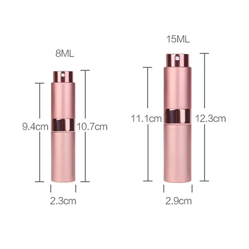 15ml 20ml portable metal aluminum perfume bottle refillable cosmetic spray bottle empty bottle travel sub-bottle liner glass