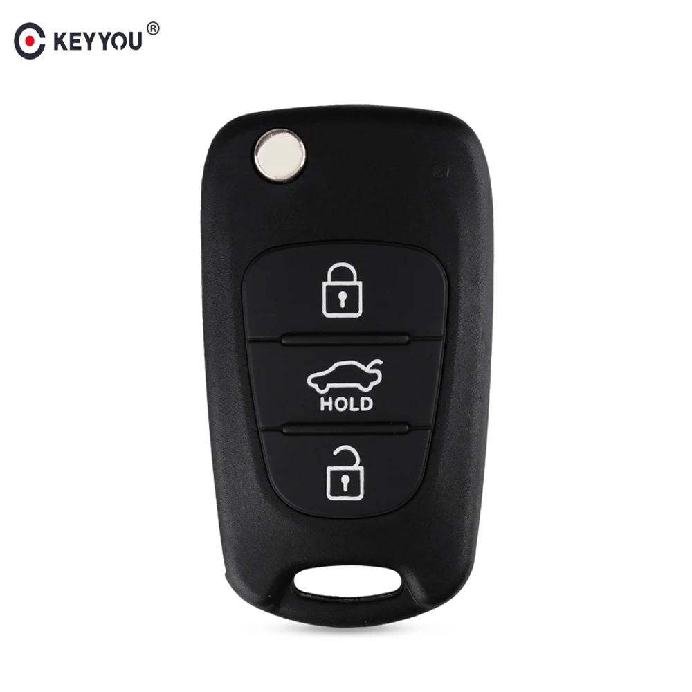 

KEYYOU For Hyundai Avante I30 IX35 Kia K2 K5 Sorento Sportage 3 Buttons Flip Folding Remote Car Key Shell Cover Case