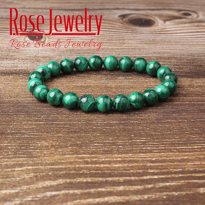 Natural Malachite Stone Beads Bracelets Yoga Stone Bracelets for Men Women Elastic Rope Jewelry Making Needlework