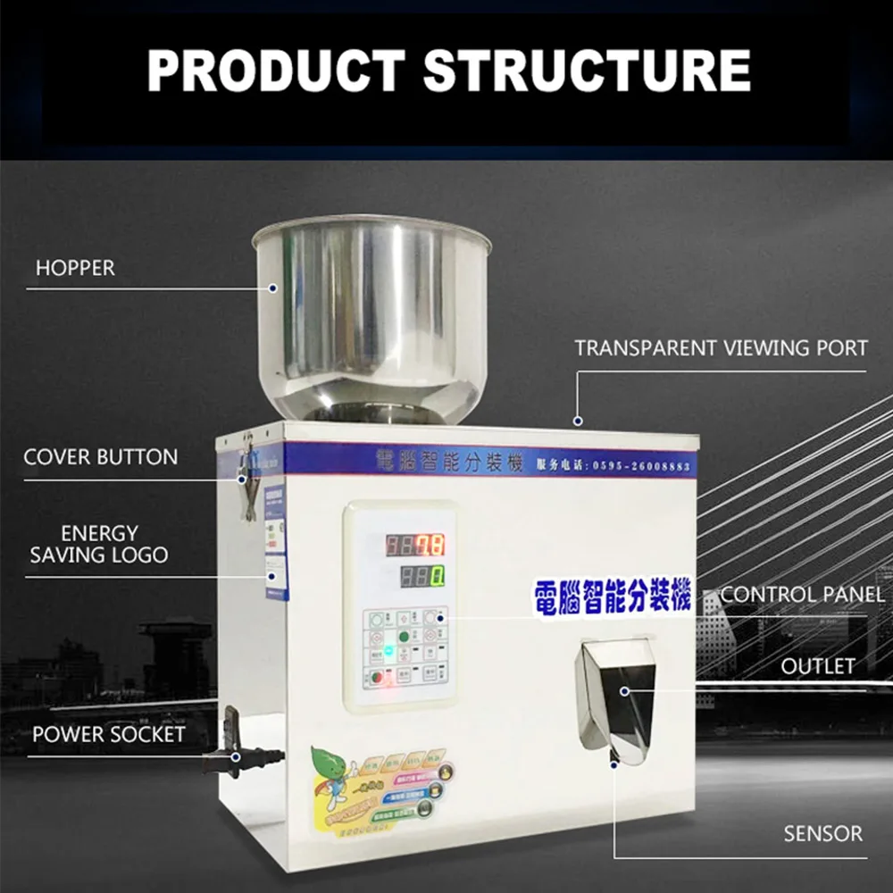 Weighing and Filling Machine 110/220V for Granule Powder with Vibration Enlarged Hopper Subpackage MG-120