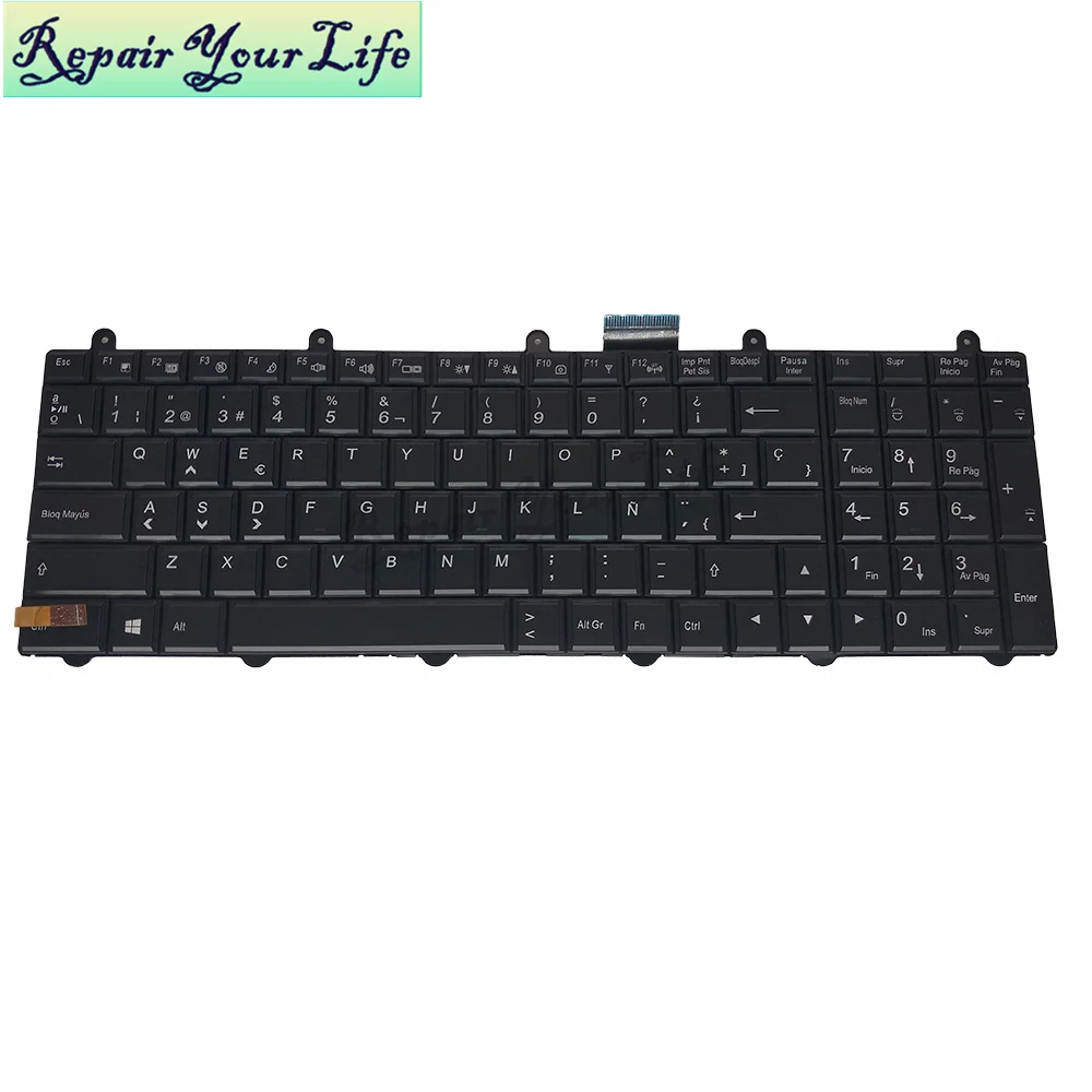 Spanish Backlit Keyboard for Clevo P150EM P170EM P370EM P375SM P570WM P157SM P177SM Notebook V132150BK1 6-80-P2700-162-3 New