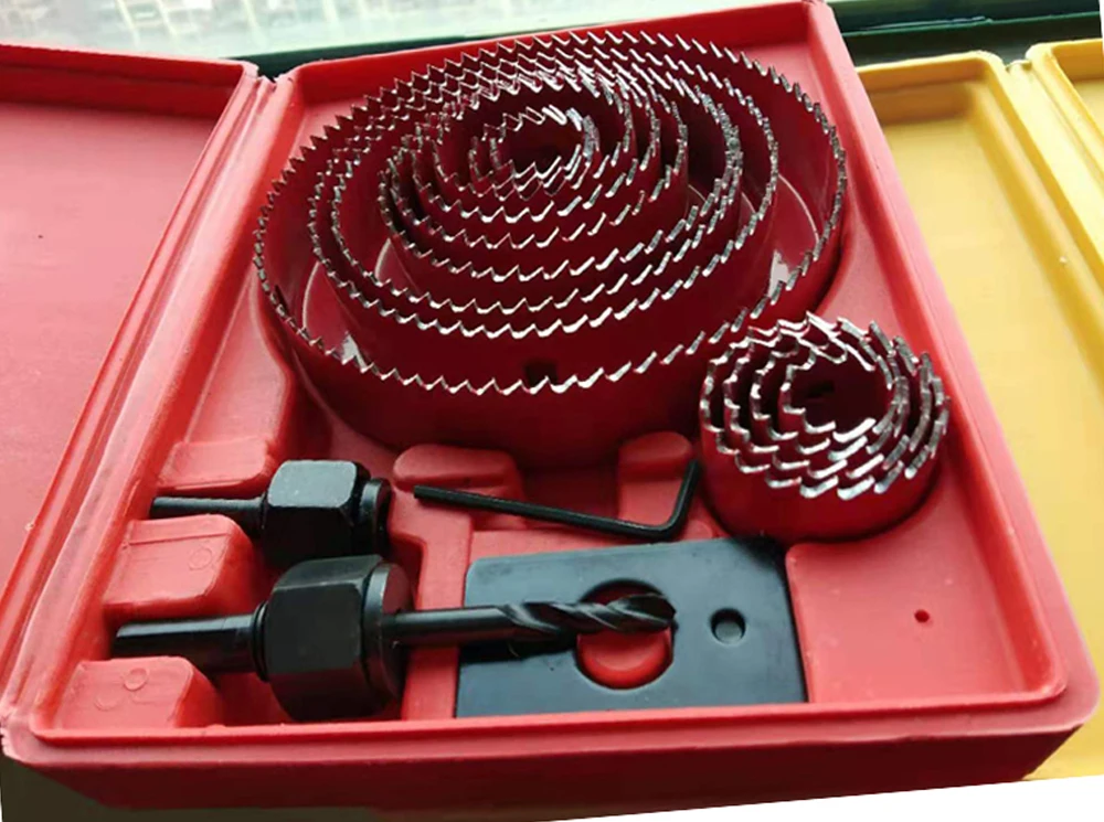 5/8/13 cái Bộ Lỗ Cưa Cắt Bộ Bộ Dụng Cụ Khoan Gỗ Cắt Kim Loại 19-127mm Mandrels Cưa Core Khoan Gỗ