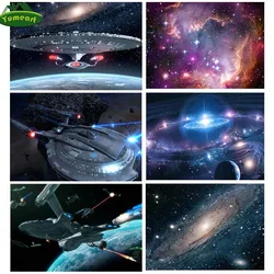 YUMEART DIY 5D Diamond Painting Universe Pictures of Rhinestone Embroidery Satellite Scenery Diamond Mosaic Out Space,Planet