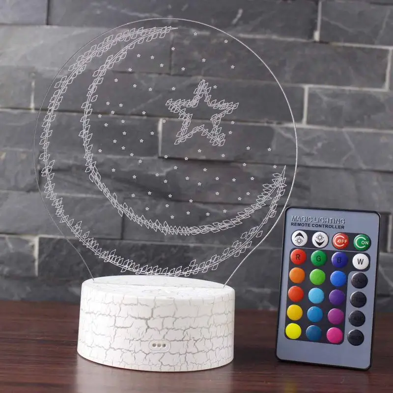 EID Muslim LED Lights Lamp For Home Desktop Lights Moon Stars 16 Color Remote Control Colorful Lamp Islamic Eid Mubarak Ramadan