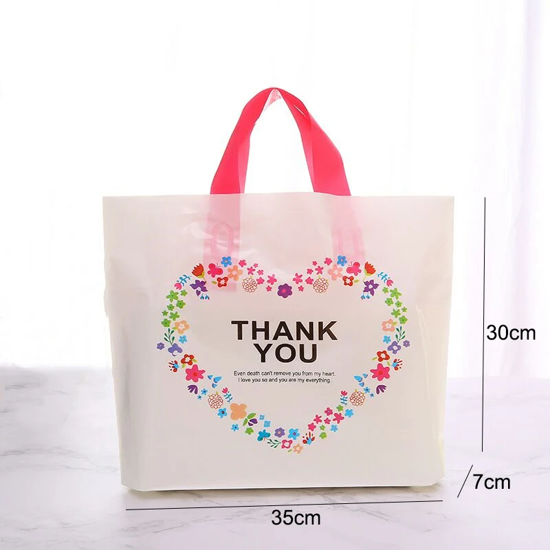 10PCS/Lot Flamingo Thick Plastic Shopping Bags Plastic Gift Bag With Handle Tote Bag Thick Boutique Gift Clothing Packaging