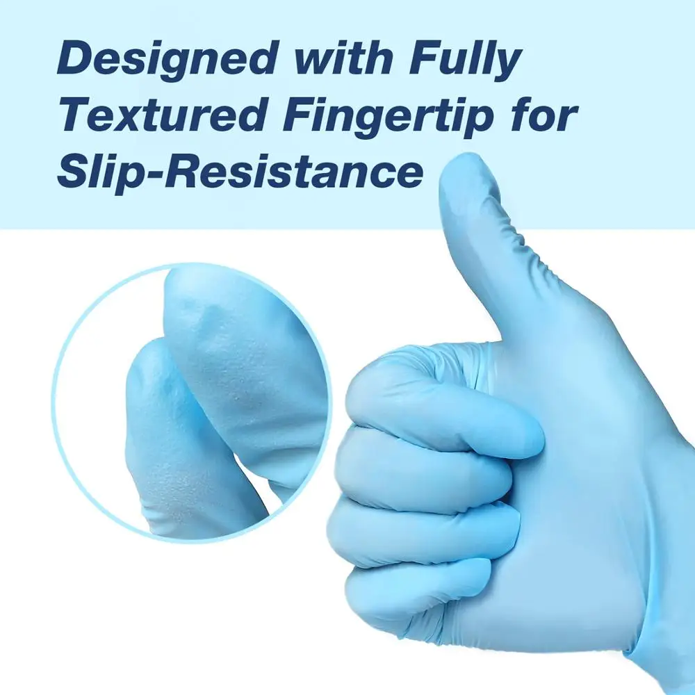 Nitrile Gloves Blue 100pcs/lot Food Grade Waterproof Allergy Free Disposable Work Safety Gloves Nitrile Gloves Mechanic