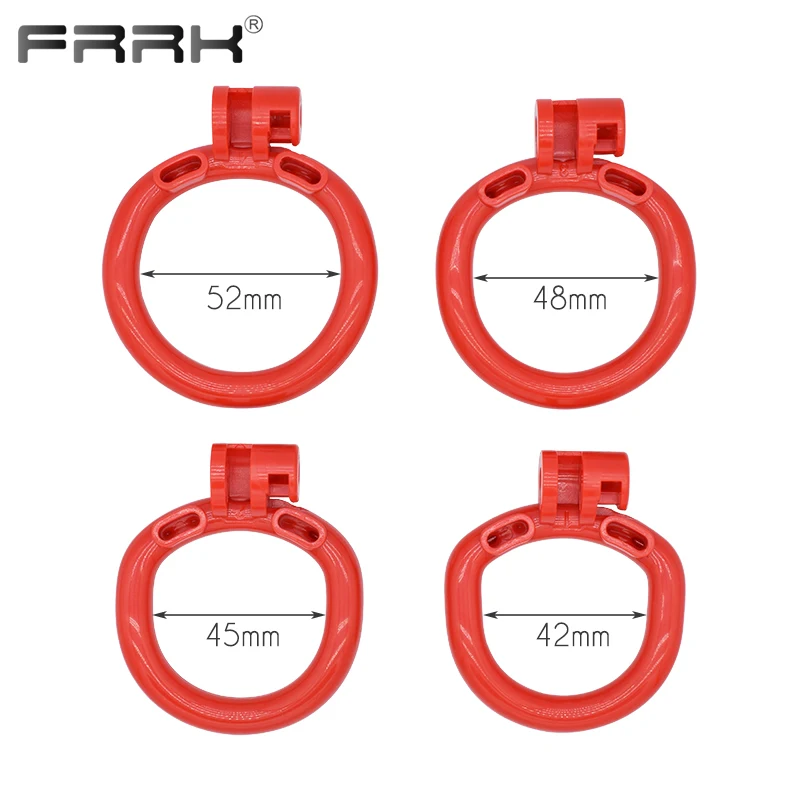 FRRK 35mm Big Chastity Cage for Male Bondage Belt Device Lightweight Shiny Smooth Plastic Penis Rings BDSM Sex Toys