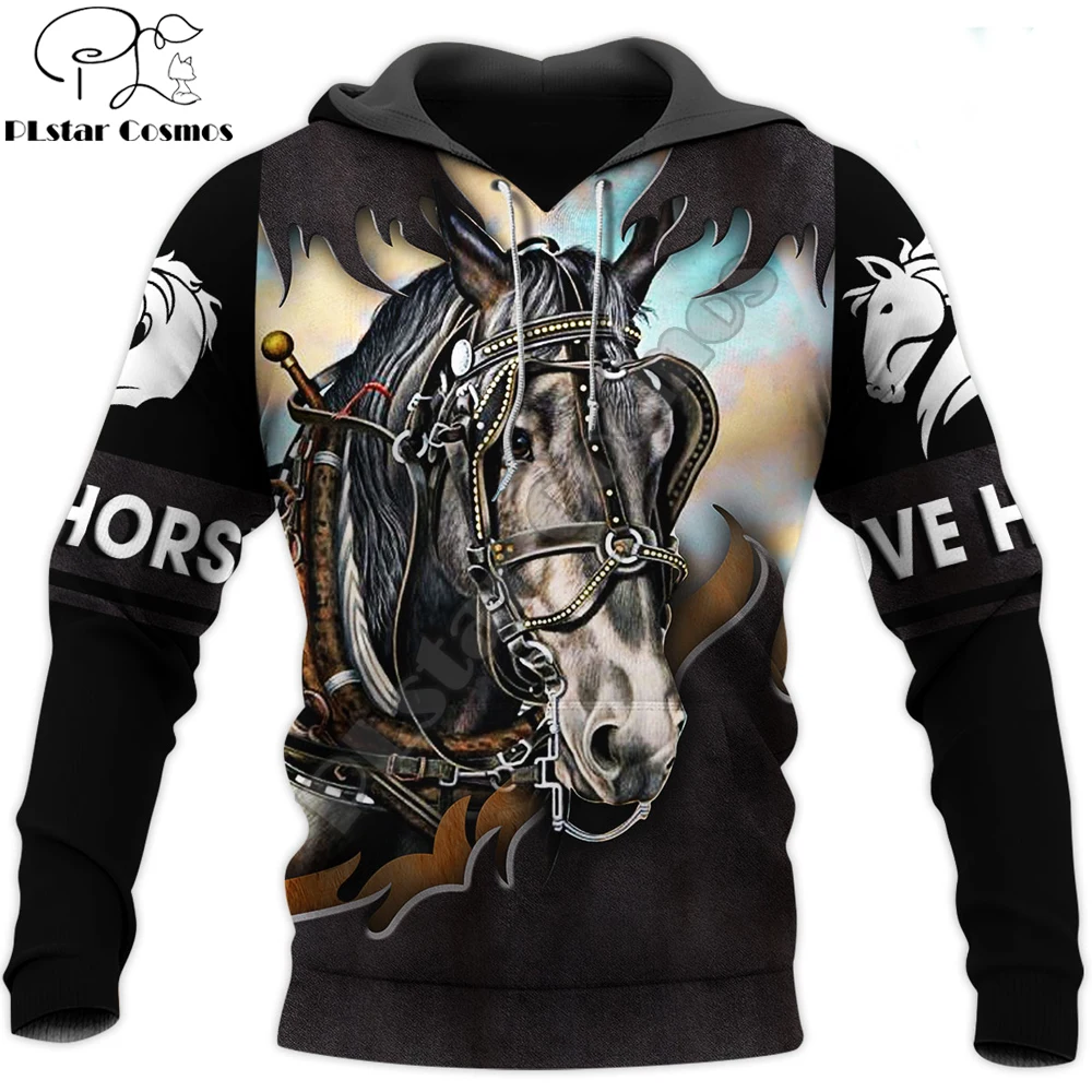 3D Printed Beautiful Horse Art Animal Hoodie Harajuku Sweatshirt Streetwear autumn hoodies Unisex Casual jacket Tracksuits DK011