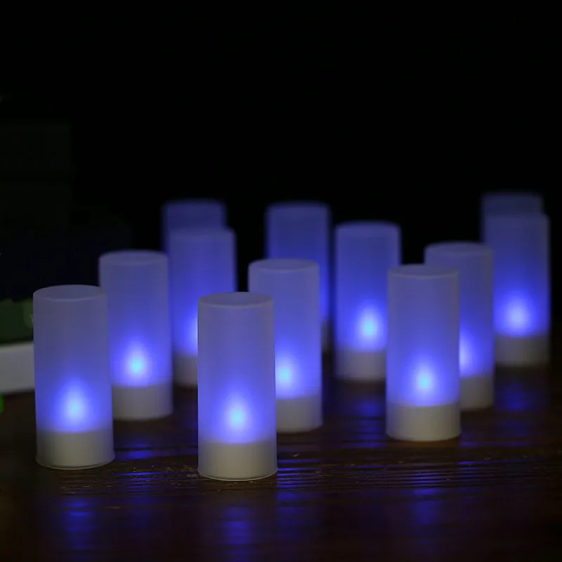 Juego de velas LED recargables con control remoto, luz de té, parpadeante, sin llama, Multicolor, fiesta, boda, decoración, 4, 6, 12 piezas