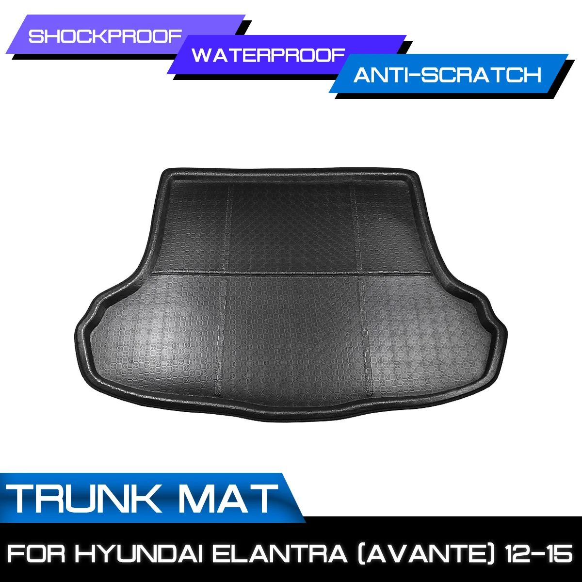 Car Floor Mat Carpet For Hyundai Elantra Avante 2012 2013 2014 2015 Rear Trunk Anti-mud Cover