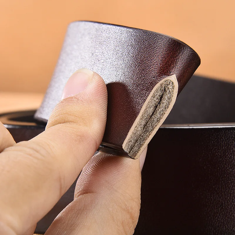 Hochwertiger PU-Ledergürtel für Herren, automatischer Schnallengürtel ohne Schnalle, modischer PU-Ledergürtel für Männer, keine Schnalle, 3,5 cm – Detail 4