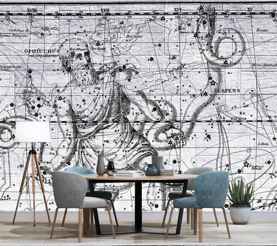 

beibehang Customized large mural modern minimalist starry sky constellation Nordic TV living room sofa background wallpaper